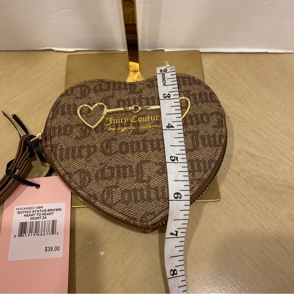 JUICY COUTURE Brown HEART ZIP WRISTLET WALLET - Picture 4 of 7
